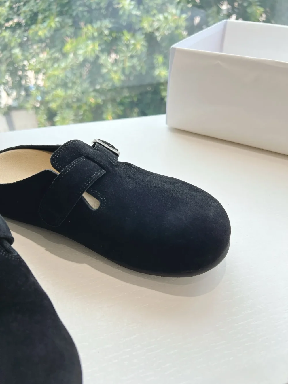 The Row suede slipper top version in black - etkick reps au