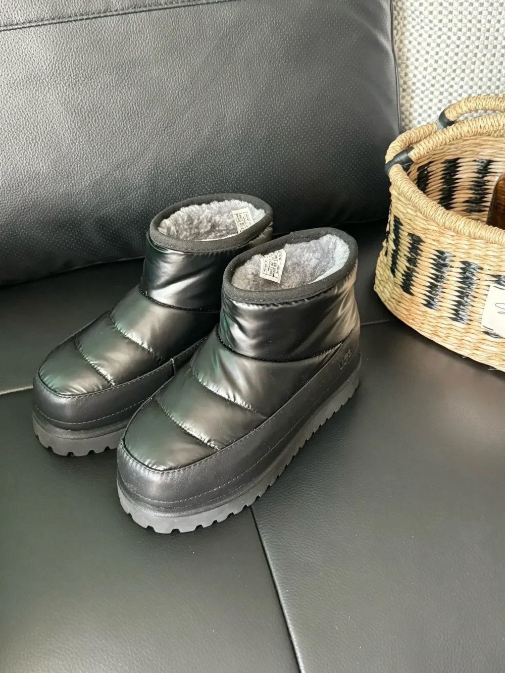 Ugg Caterpillar Down Boots Black - etkick reps au