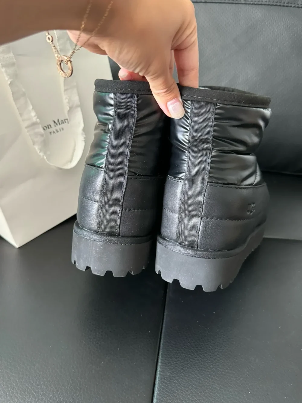 Ugg Caterpillar Down Boots Black - etkick reps au