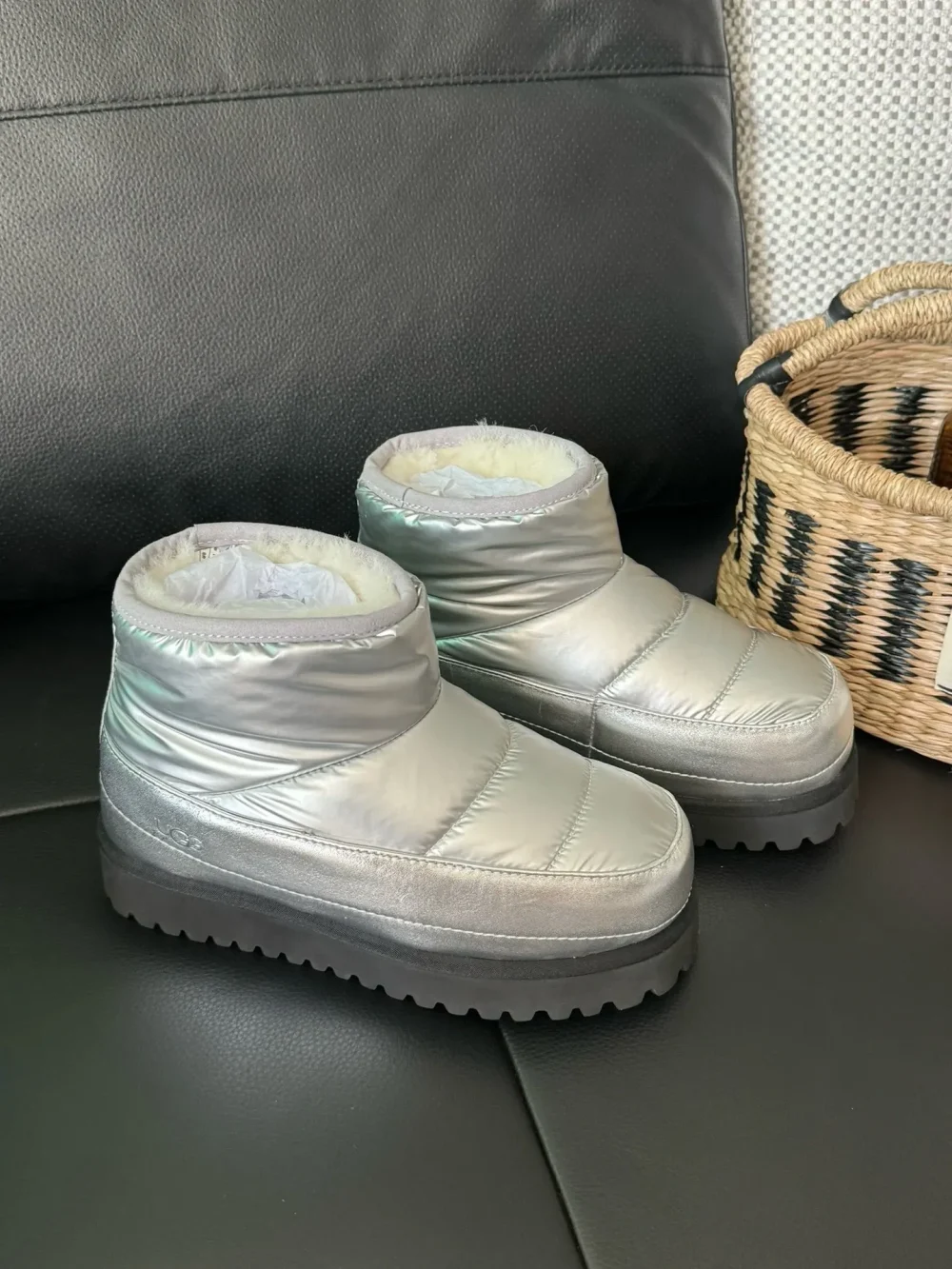 Ugg Caterpillar Down Boots Silver - etkick reps au