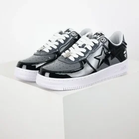 A BATHING APE STA Fashion Sneakers Black and Grey