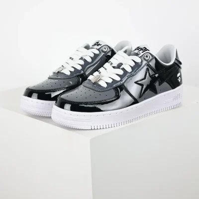 A BATHING APE STA Fashion Sneakers Black and Grey - etkick reps au