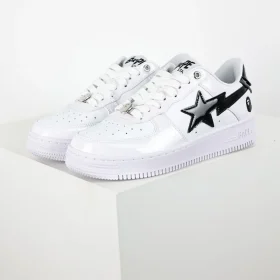 A BATHING APE STA Sneakers in White and Black