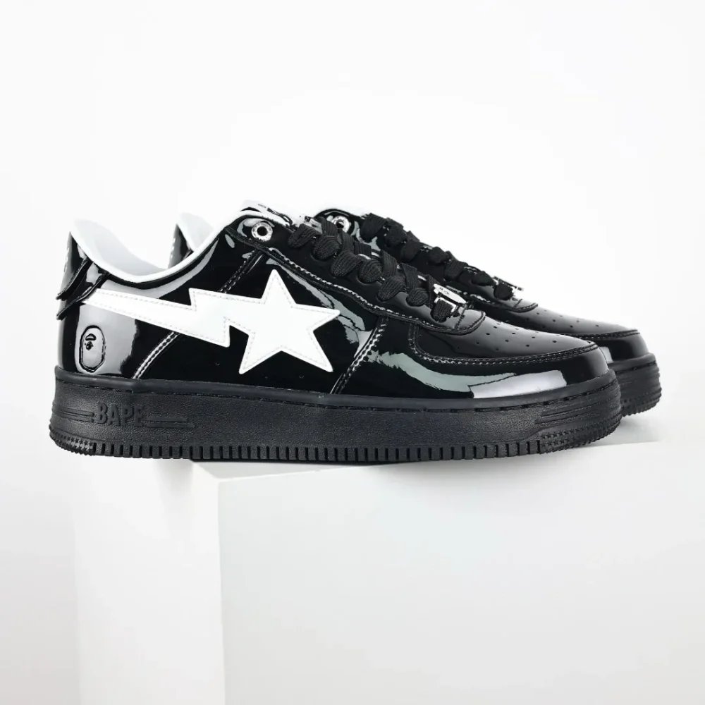 A BATHING APE STA sneakers with black mirror and white hook - etkick reps au