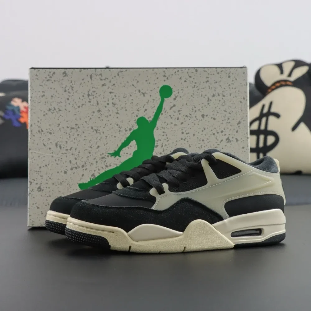 Air Jordan 4 Rm Boys Youth Trainers Black And White - etkick reps au