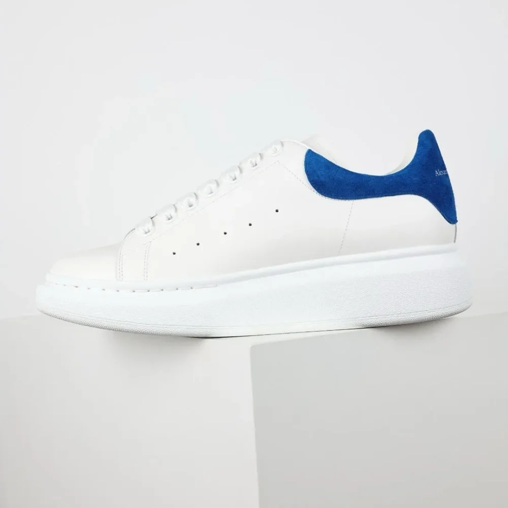 Alexander McQueen Oversized Leather Sneakers Blue/White - etkick reps au