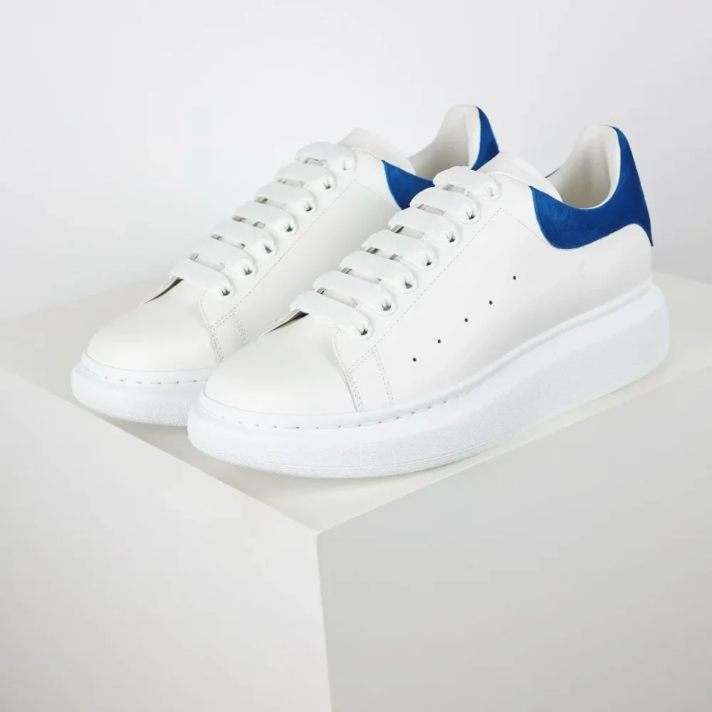 Alexander McQueen Oversized Leather Sneakers Blue/White - etkick reps au