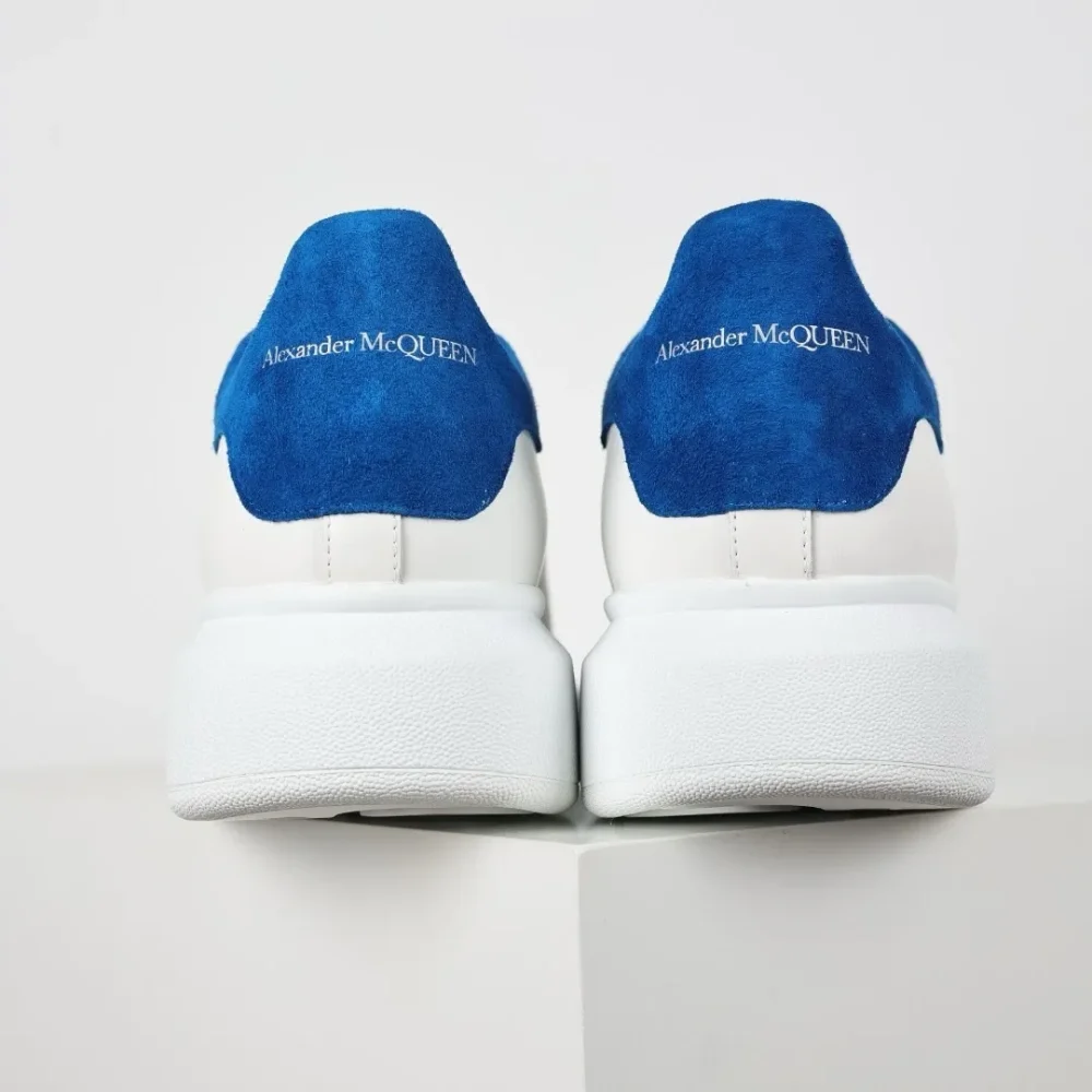 Alexander McQueen Oversized Leather Sneakers Blue/White - etkick reps au