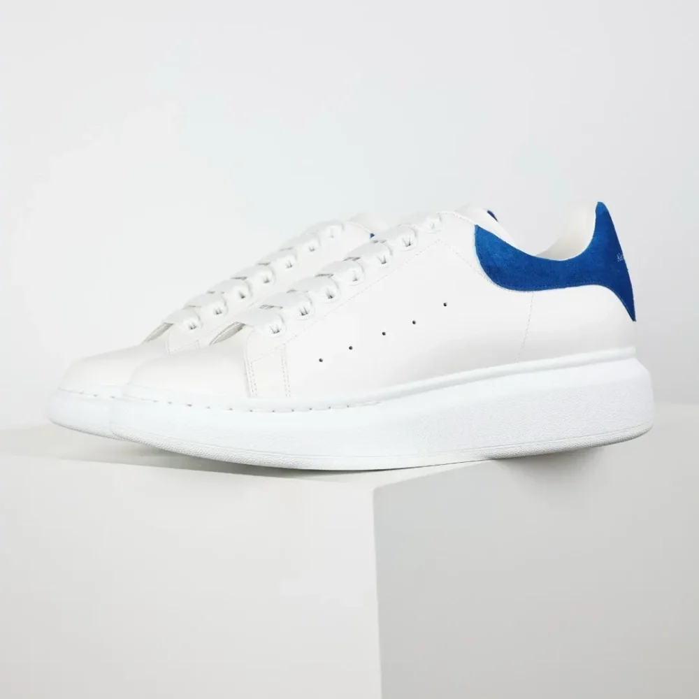 Alexander McQueen Oversized Leather Sneakers Blue/White - etkick reps au