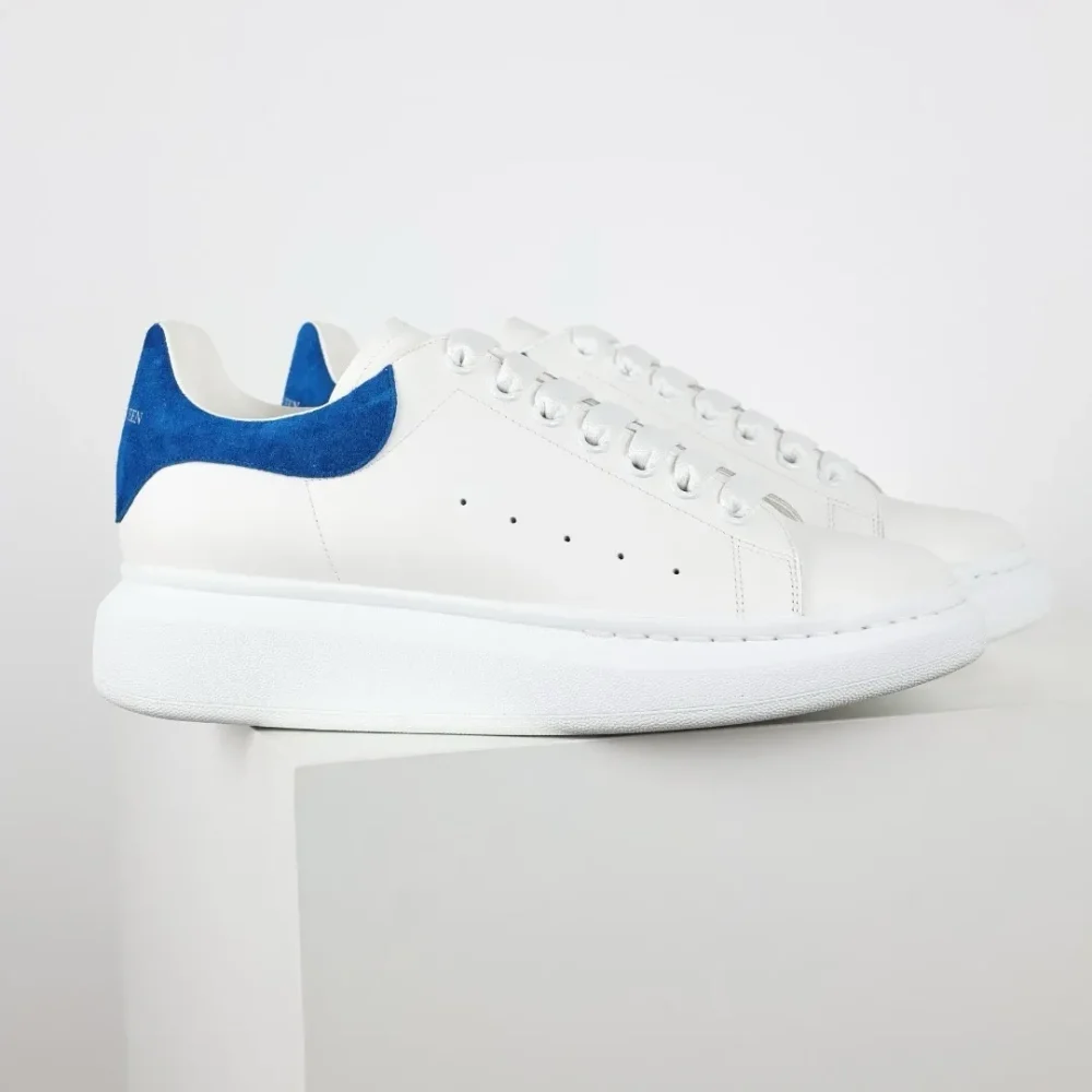 Alexander McQueen Oversized Leather Sneakers Blue/White - etkick reps au