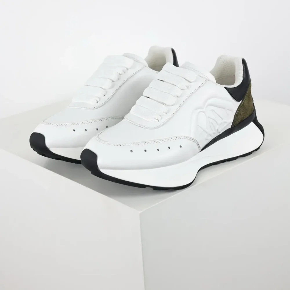 Alexander McQueen Sprint Runner Sneaker White Brown and Black - etkick reps au