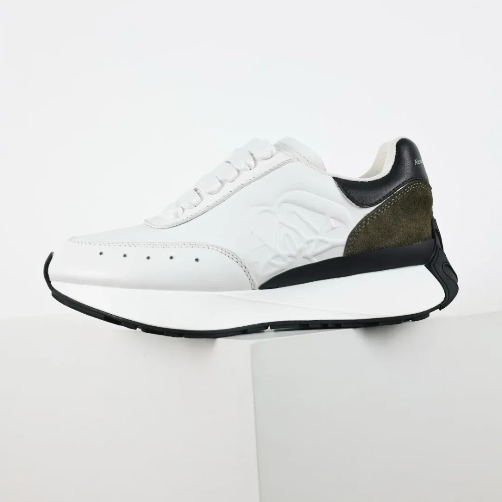 Alexander McQueen Sprint Runner Sneaker White Brown and Black - etkick reps au