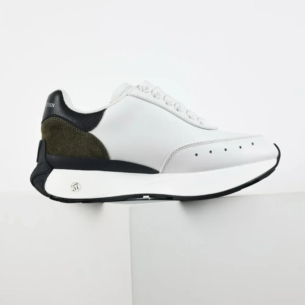 Alexander McQueen Sprint Runner Sneaker White Brown and Black - etkick reps au