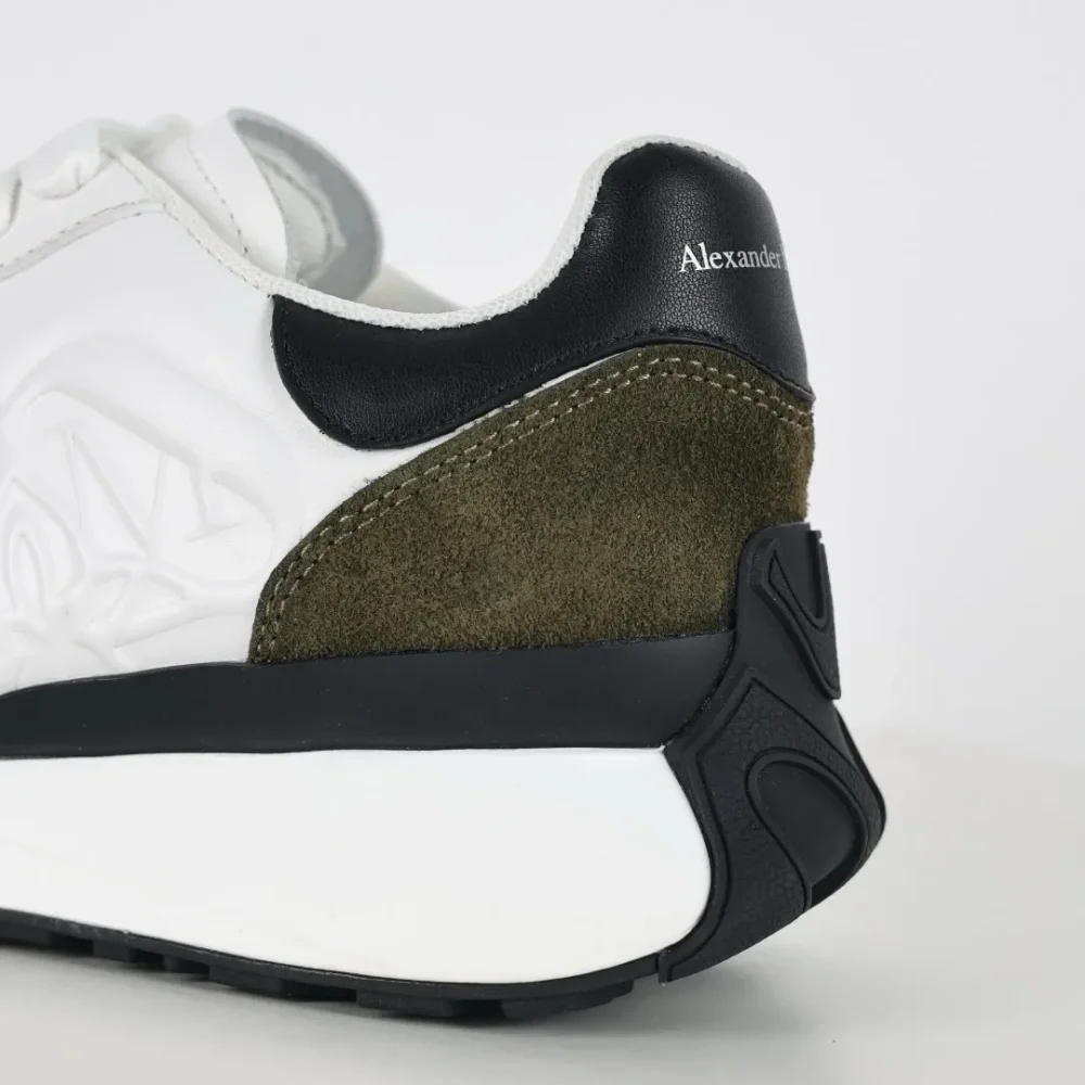 Alexander McQueen Sprint Runner Sneaker White Brown and Black - etkick reps au