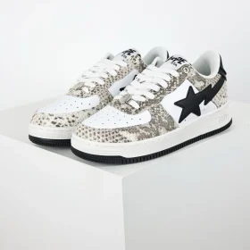 BATHING APE STA fashionable sneakers with white snake pattern