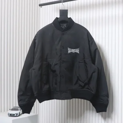 Balenciaga Cotton Jacket With Embroidered Slogan - etkick reps au