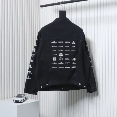 Balenciaga Denim Jacket With Logo Print - etkick reps au