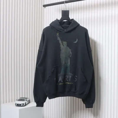 Balenciaga Hoodie With Statue Of Liberty Print - etkick reps au