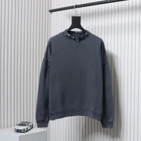 Balenciaga Sweatshirt With Button Collar And Studs