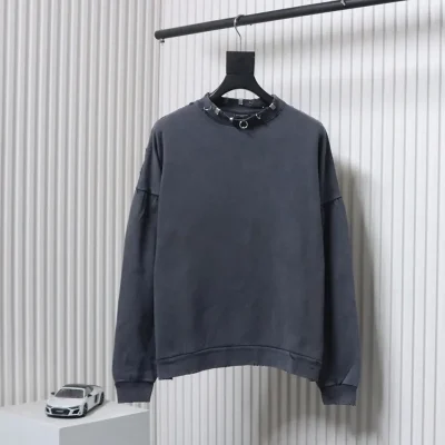 Balenciaga Sweatshirt With Button Collar And Studs - etkick reps au