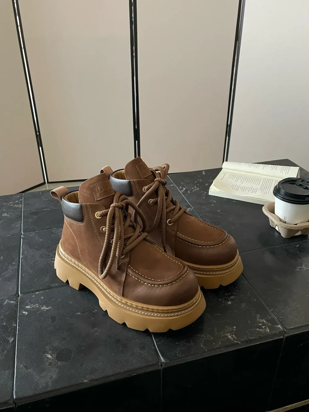 Martin Boots In Wool Version In Coffee Color - etkick reps au