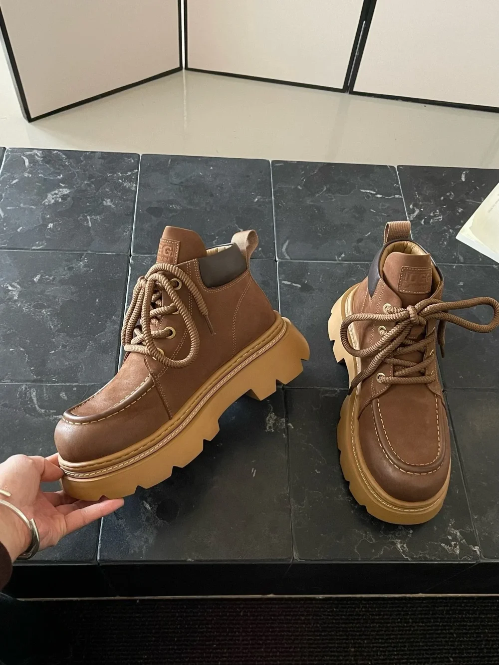 Martin Boots In Wool Version In Coffee Color - etkick reps au