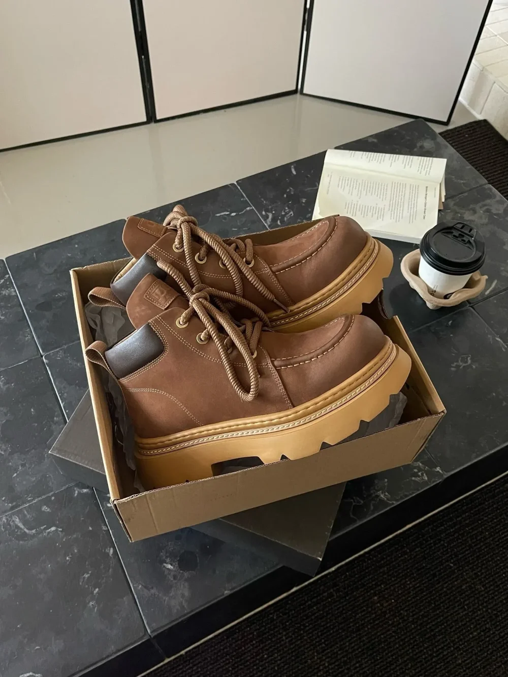 Martin Boots In Wool Version In Coffee Color - etkick reps au