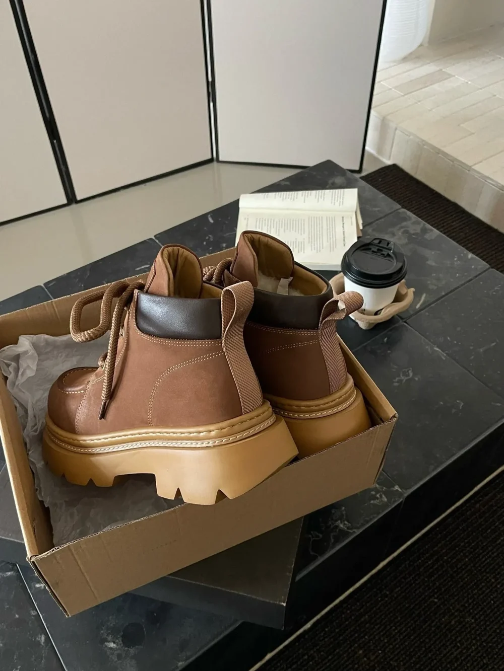 Martin Boots In Wool Version In Coffee Color - etkick reps au