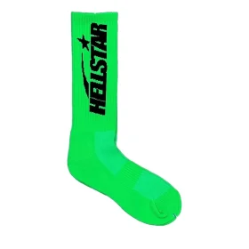 Socks With Hellstar Logo Neon Green