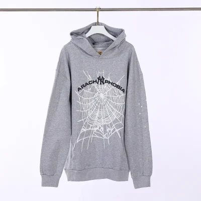 Sp5der Arach NY Phobia Hoodie Ash Grey Reps - etkick reps au