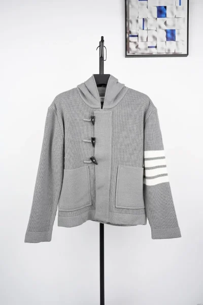 Tb Half-Cardigan Duffle Coat Made Of Virgin Wool With Hood - etkick reps au