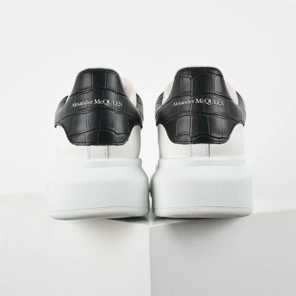 Alexander McQueen White Shoes “Black Crocodile Leather” - etkick reps au
