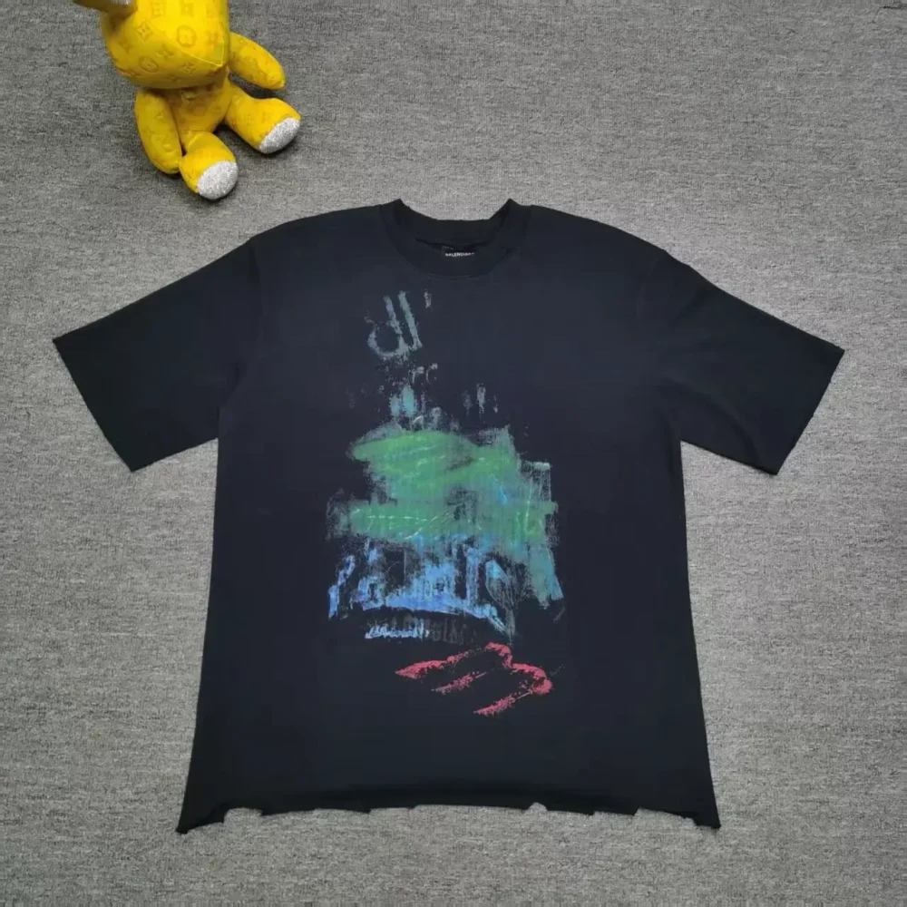 Balenciaga Autumn Distressed Direct Injection Short Sleeve T-Shirt - etkick reps au