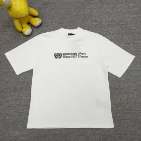 Balenciaga Wheat Ear Scissors Badge Embroidered Short Sleeves