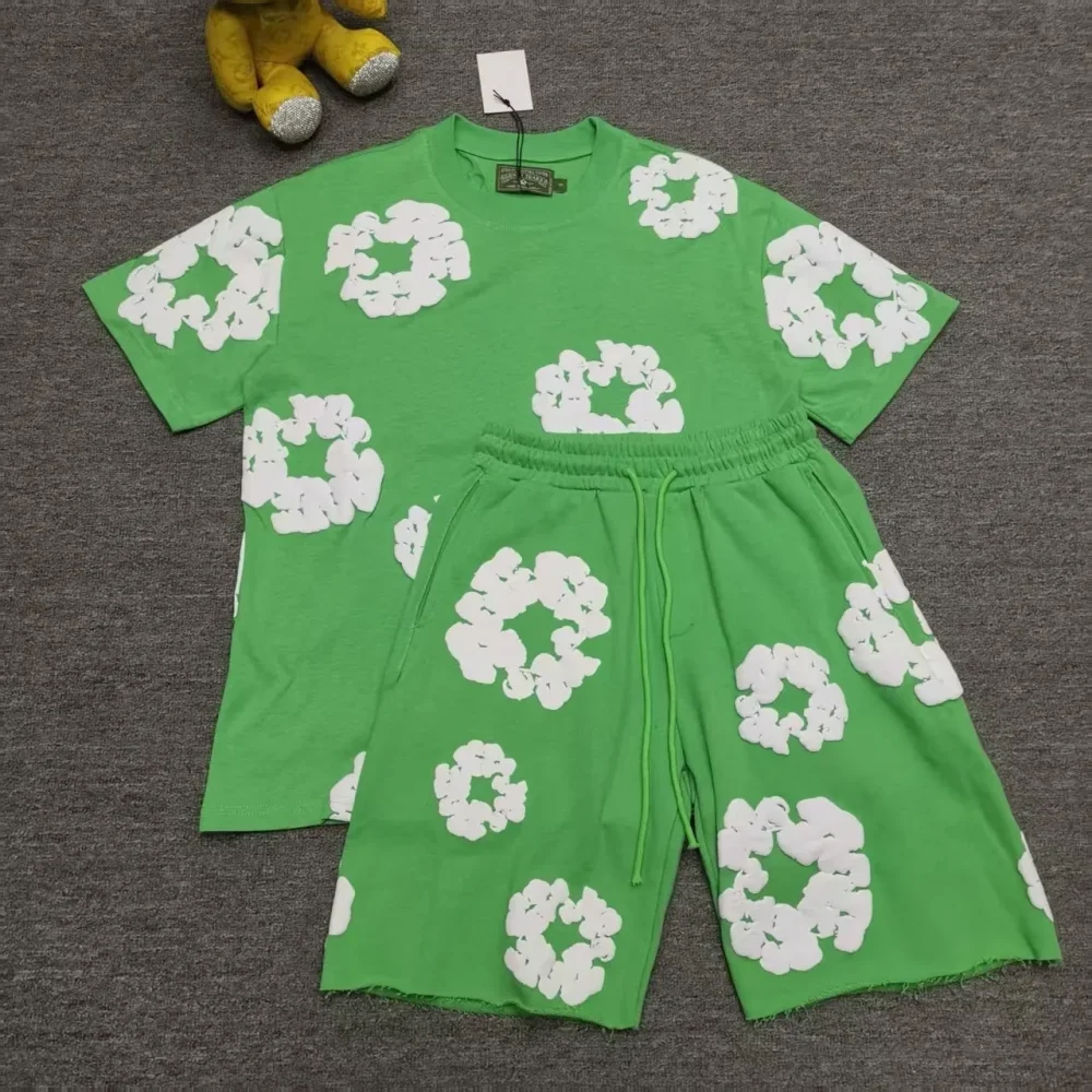 Cactus Denim Tear Wreath Sweatpants Foam Shorts - etkick reps au