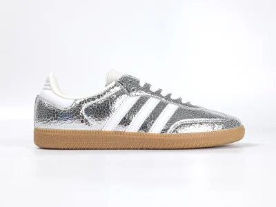 Adidas Samba OG Silver Metallic Cracked Leather Women - etkick reps au