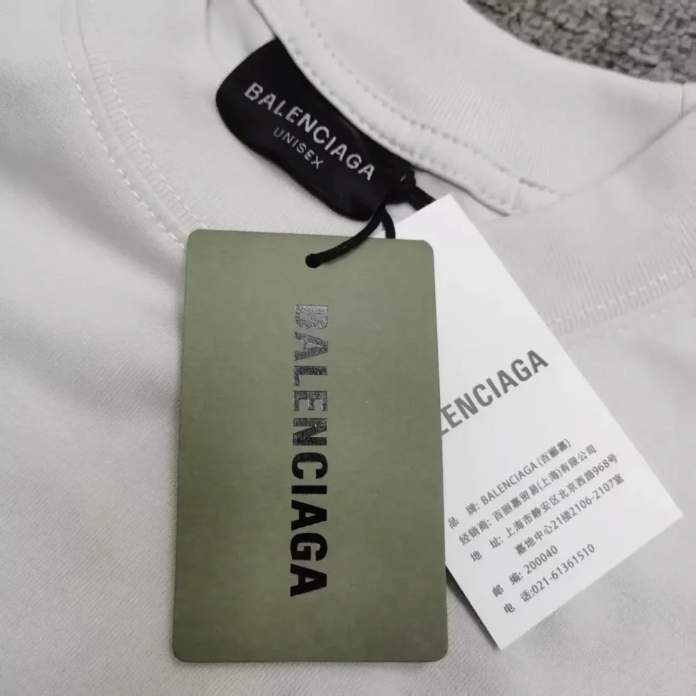 Balenciaga Shoes Front And Back Direct Print Short Sleeve T-Shirt Grey And White - etkick reps au
