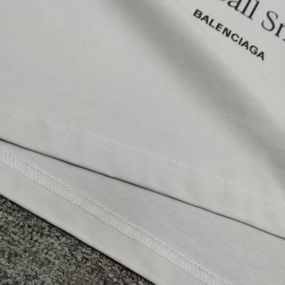 Balenciaga Shoes Front And Back Direct Print Short Sleeve T-Shirt Grey And White - etkick reps au