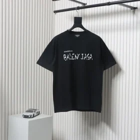 Balenciaga T-Shirt With Mottled Letter Flock Print