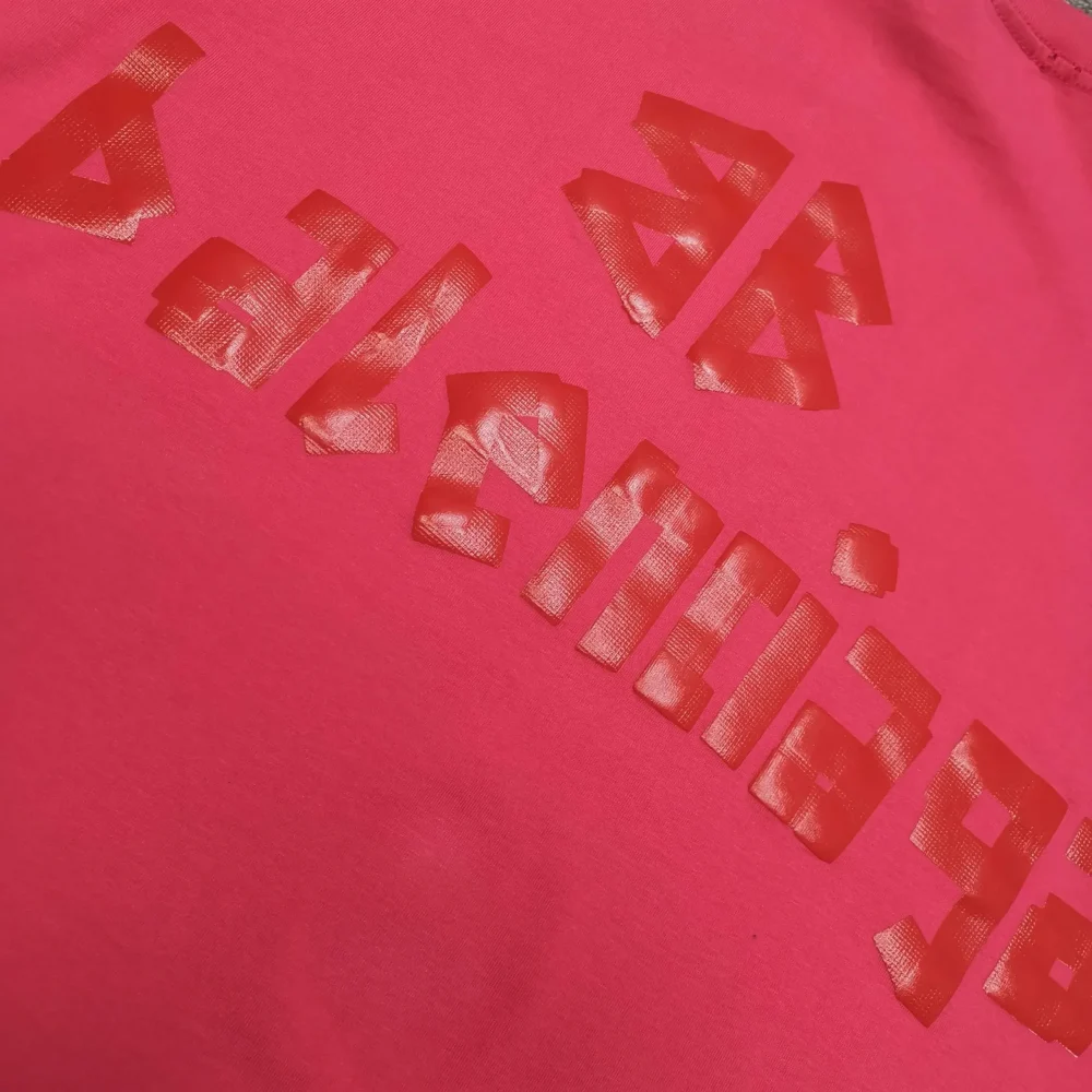 Balenciaga Tape Type T-Shirt Medium Cut In Raspberry White - etkick reps au