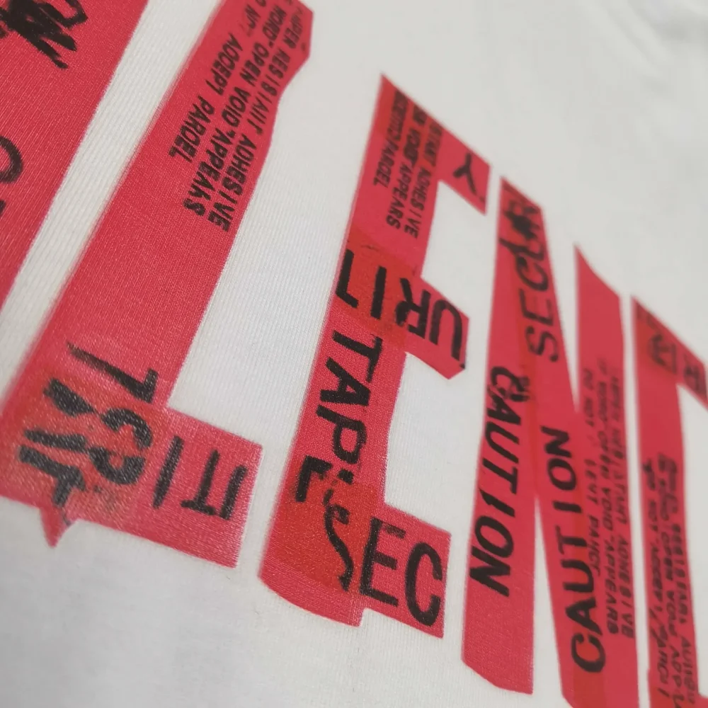 Balenciaga Tape Type T-Shirt Medium Cut In Raspberry White - etkick reps au
