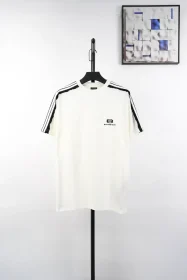 Balenciaga Ring Sleeves Web Short Sleeve White