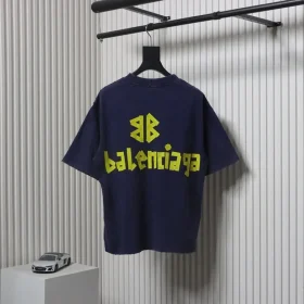 Balenciaga Ripped T-Shirt With Masking Tape Logo