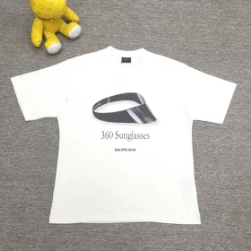 Balenciaga With Sunglasses Print On Front And Back T-Shirt