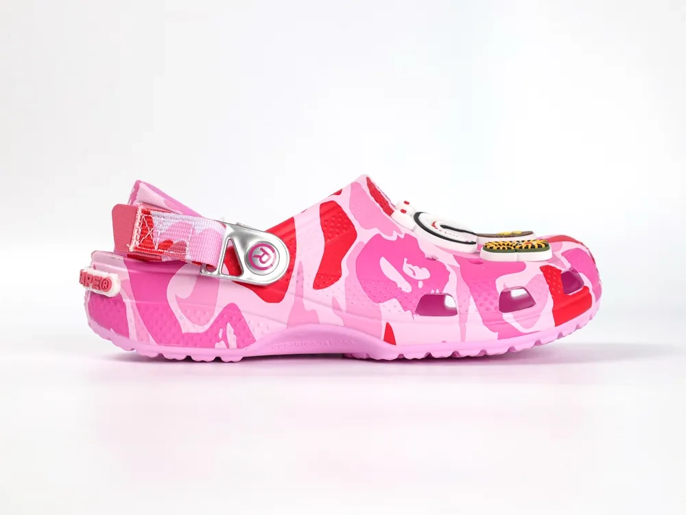 Crocs Classic Clog A Bathing Ape ABC Camo Pink top version