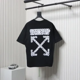 Off-White T-Shirt With Airport Tape Arrow Print