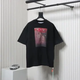 Off-White T-Shirt With Blurred Oil Painting Arrow Print
