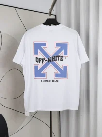 Off-White T-Shirt With Striking Blue Letter Print