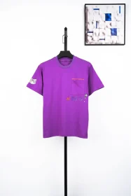 T-Shirt With Embroidery Print In Purple