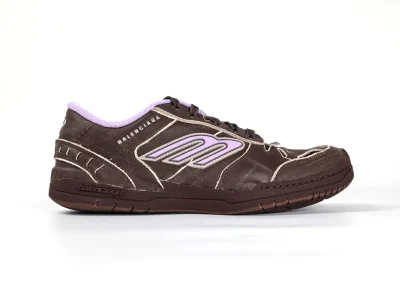 Balenciaga Hamptons Medium Worn-Out Sneaker in Brown and Purple